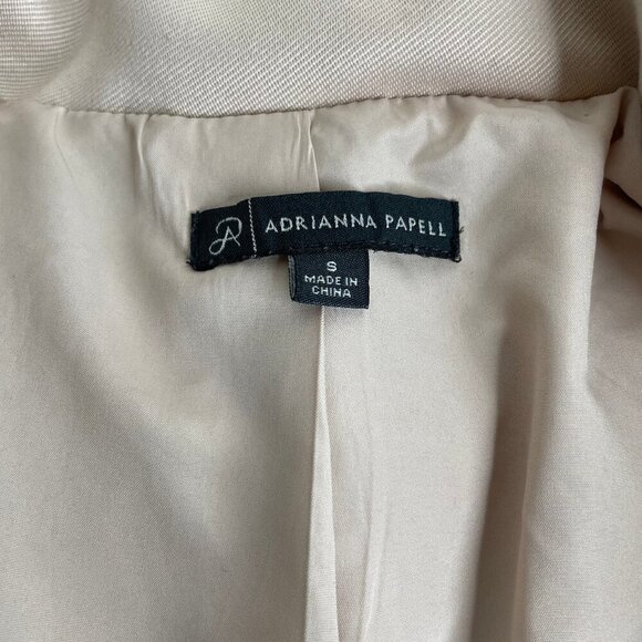 Adrianna Papell Champagne Blush Drape Front Blazer Small Office Classic Sleek - Picture 11 of 12